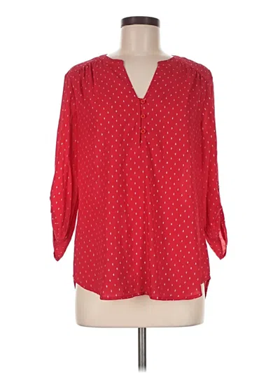 Pre-owned Faded Glory 3/4 Sleeve Blouse In Red