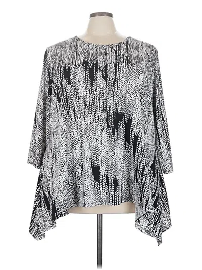 Pre-owned Faded Glory 3/4 Sleeve Blouse In Silver