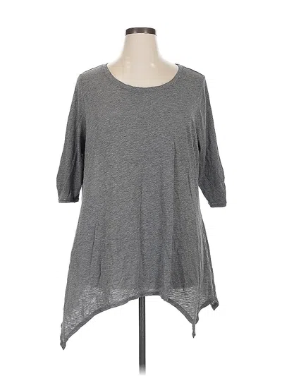 Pre-owned Faded Glory 3/4 Sleeve T-shirt In Gray