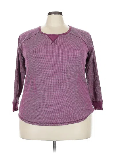 Pre-owned Faded Glory 3/4 Sleeve T-shirt In Purple