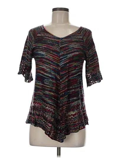 Pre-owned Faded Glory 3/4 Sleeve Top Black Scoop Neck Tops