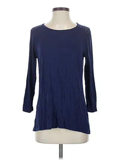 Pre-owned Faded Glory 3/4 Sleeve Top Blue Boatneck Tops