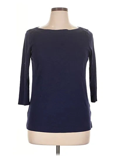 Pre-owned Faded Glory 3/4 Sleeve Top Blue Boatneck Tops