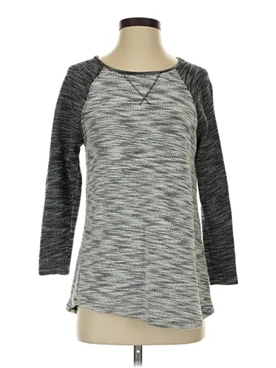 Pre-owned Faded Glory 3/4 Sleeve Top Gray Crew Neck Tops