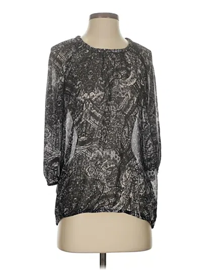 Pre-owned Faded Glory 3/4 Sleeve Top Silver Boatneck Tops