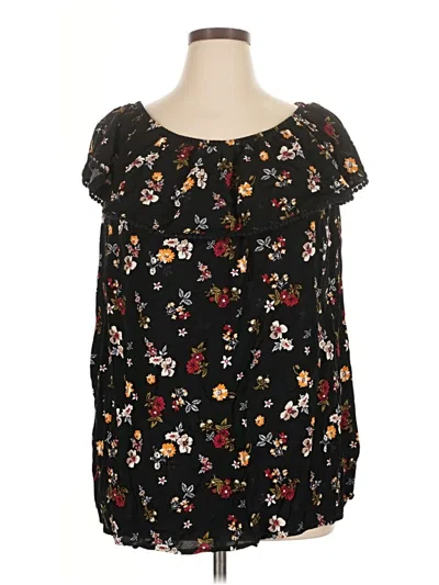 Pre-owned Faded Glory 3/4 Sleeve T-shirt In Black