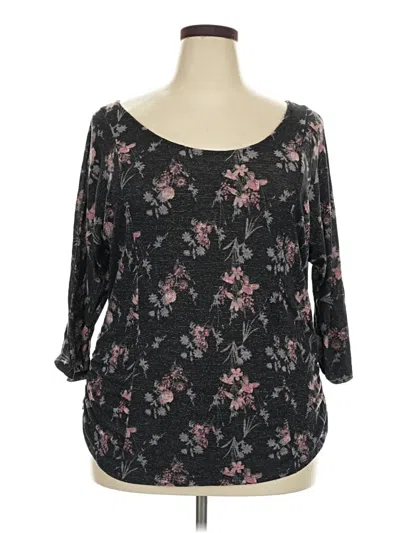 Pre-owned Faded Glory 3/4 Sleeve T-shirt In Black