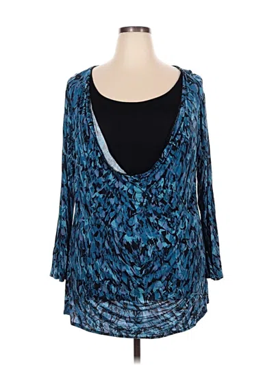 Pre-owned Faded Glory 3/4 Sleeve T-shirt In Blue