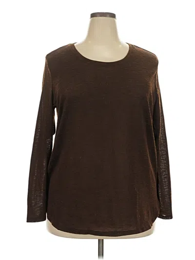Pre-owned Faded Glory 3/4 Sleeve T-shirt In Brown