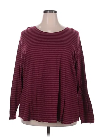 Pre-owned Faded Glory 3/4 Sleeve T-shirt In Burgundy