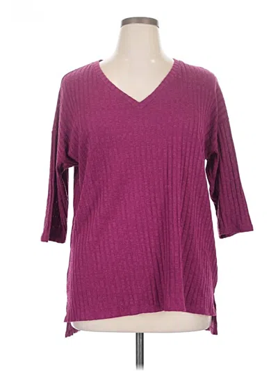 Pre-owned Faded Glory 3/4 Sleeve T-shirt In Burgundy