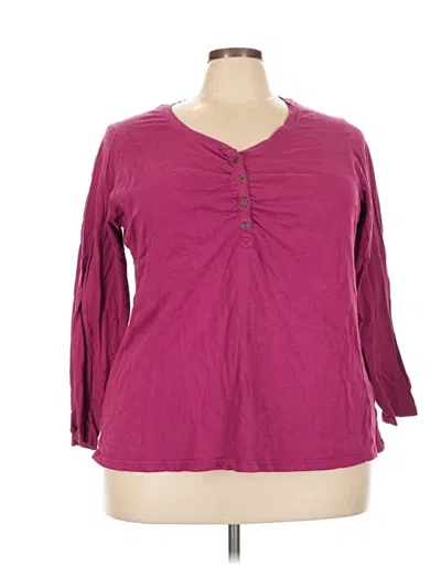 Pre-owned Faded Glory 3/4 Sleeve T-shirt In Burgundy