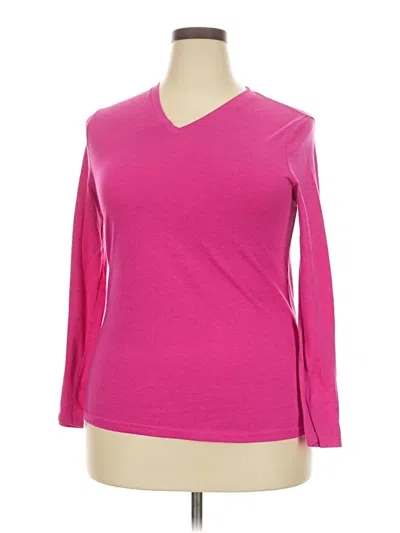 Pre-owned Faded Glory 3/4 Sleeve T-shirt In Pink