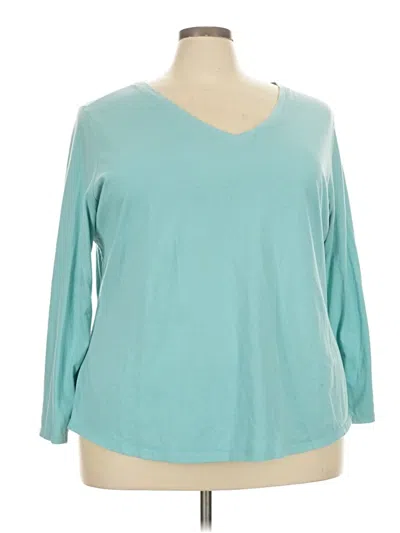 Pre-owned Faded Glory 3/4 Sleeve T-shirt In Teal