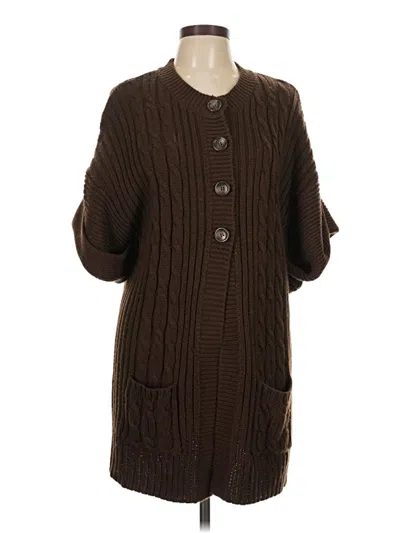 Pre-owned Faded Glory Cardigan Sweater In Brown