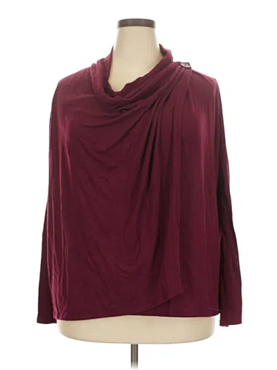 Pre-owned Faded Glory Cardigan Sweater In Burgundy