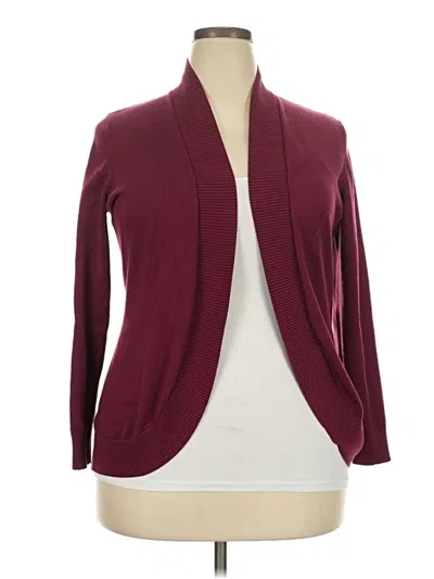 Pre-owned Faded Glory Cardigan Sweater In Burgundy