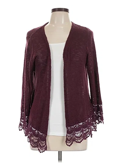Pre-owned Faded Glory Cardigan Sweater In Burgundy