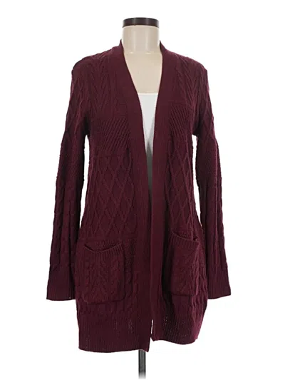 Pre-owned Faded Glory Cardigan Sweater In Burgundy