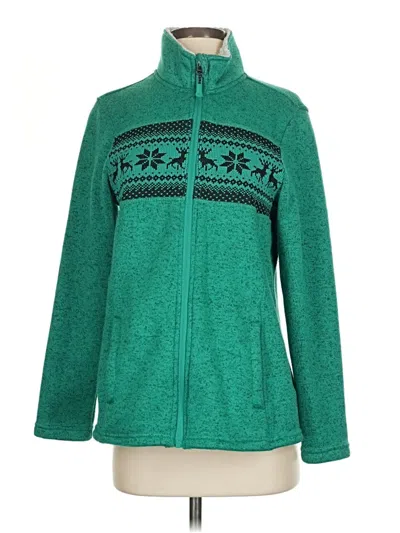 Pre-owned Faded Glory Cardigan Sweater In Green