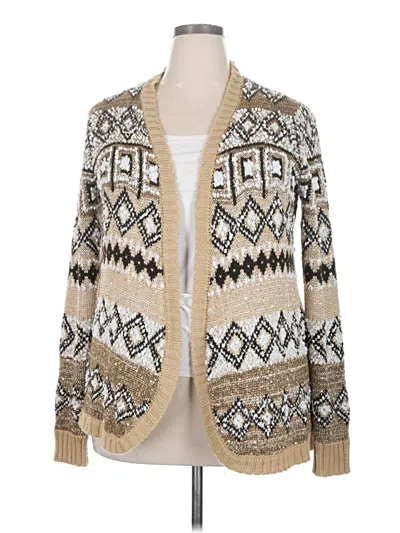 Pre-owned Faded Glory Cardigan Sweater In Tan