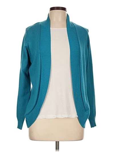 Pre-owned Faded Glory Cardigan Sweater In Teal