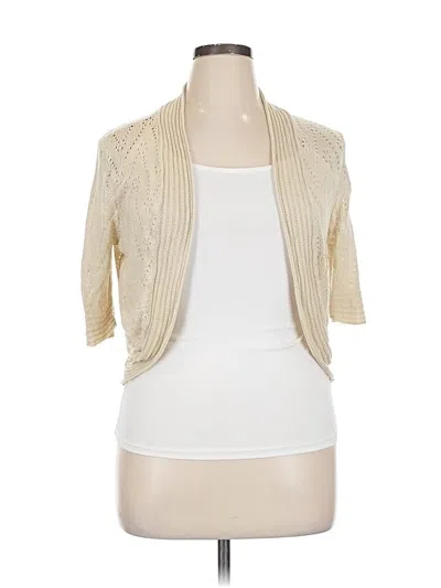 Pre-owned Faded Glory Cardigan Sweater In White