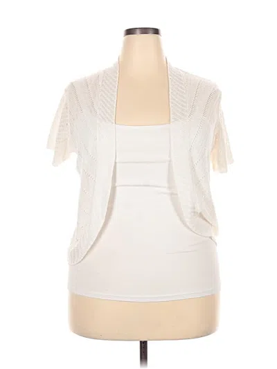 Pre-owned Faded Glory Cardigan Sweater In White