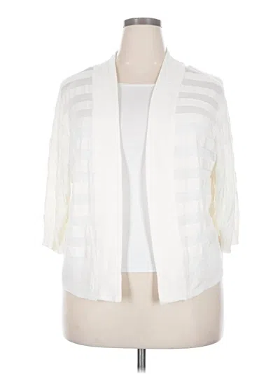 Pre-owned Faded Glory Cardigan Sweater In White