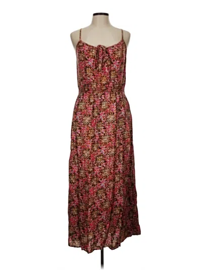 Pre-owned Faded Glory Casual Dress In Burgundy