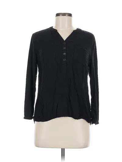 Pre-owned Faded Glory Long Sleeve Blouse In Black