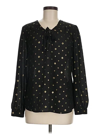 Pre-owned Faded Glory Long Sleeve Blouse In Black