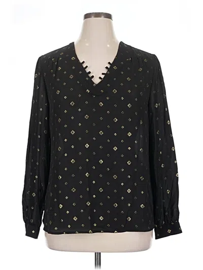 Pre-owned Faded Glory Long Sleeve Blouse In Black