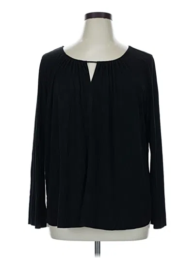 Pre-owned Faded Glory Long Sleeve Blouse In Black