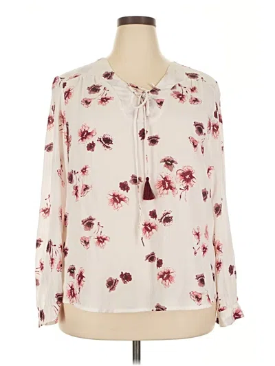 Pre-owned Faded Glory Long Sleeve Blouse In Ivory