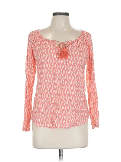 Pre-owned Faded Glory Long Sleeve Blouse In Orange