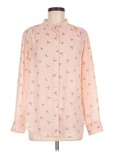 Pre-owned Faded Glory Long Sleeve Blouse In Pink