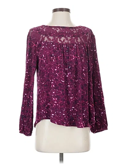 Pre-owned Faded Glory Long Sleeve Blouse In Purple