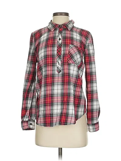 Pre-owned Faded Glory Long Sleeve Blouse In Red