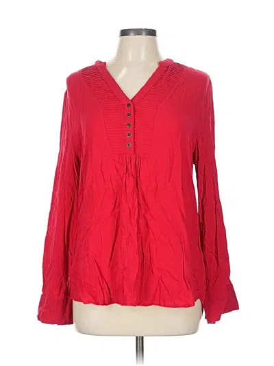 Pre-owned Faded Glory Long Sleeve Blouse In Red