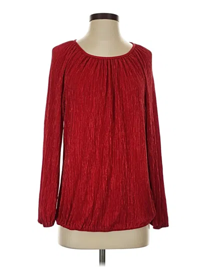 Pre-owned Faded Glory Long Sleeve Blouse In Red