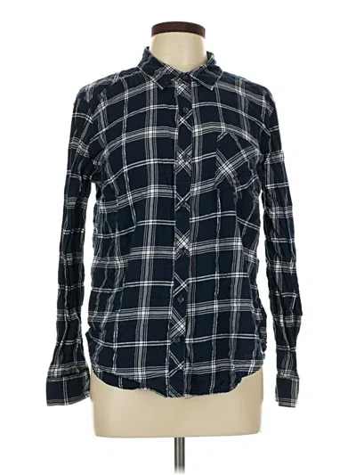 Pre-owned Faded Glory Long Sleeve Button Down Shirt In Blue