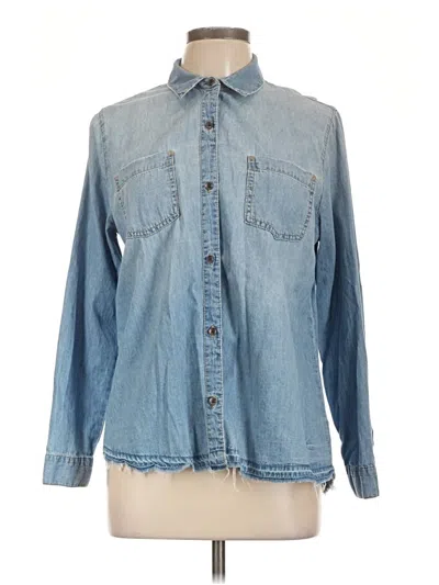 Pre-owned Faded Glory Long Sleeve Button Down Shirt In Blue