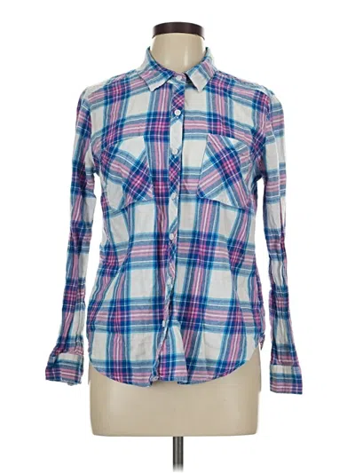 Pre-owned Faded Glory Long Sleeve Button Down Shirt In Blue