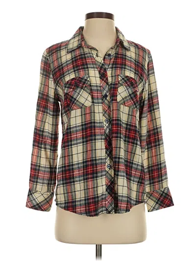 Pre-owned Faded Glory Long Sleeve Button Down Shirt In Brown