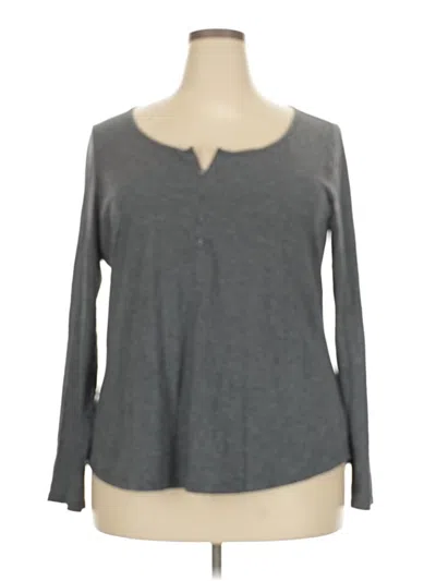 Pre-owned Faded Glory Long Sleeve Henley Shirt In Gray