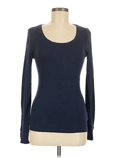 Pre-owned Faded Glory Long Sleeve Top Blue Scoop Neck Tops