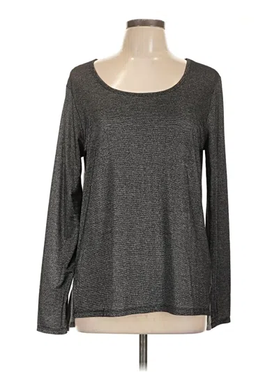 Pre-owned Faded Glory Long Sleeve Top Gray Scoop Neck Tops