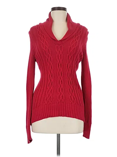 Pre-owned Faded Glory Long Sleeve Top Red Cowl Neck Tops