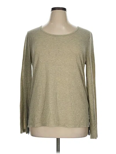 Pre-owned Faded Glory Long Sleeve Top Tan Crew Neck Tops In Brown